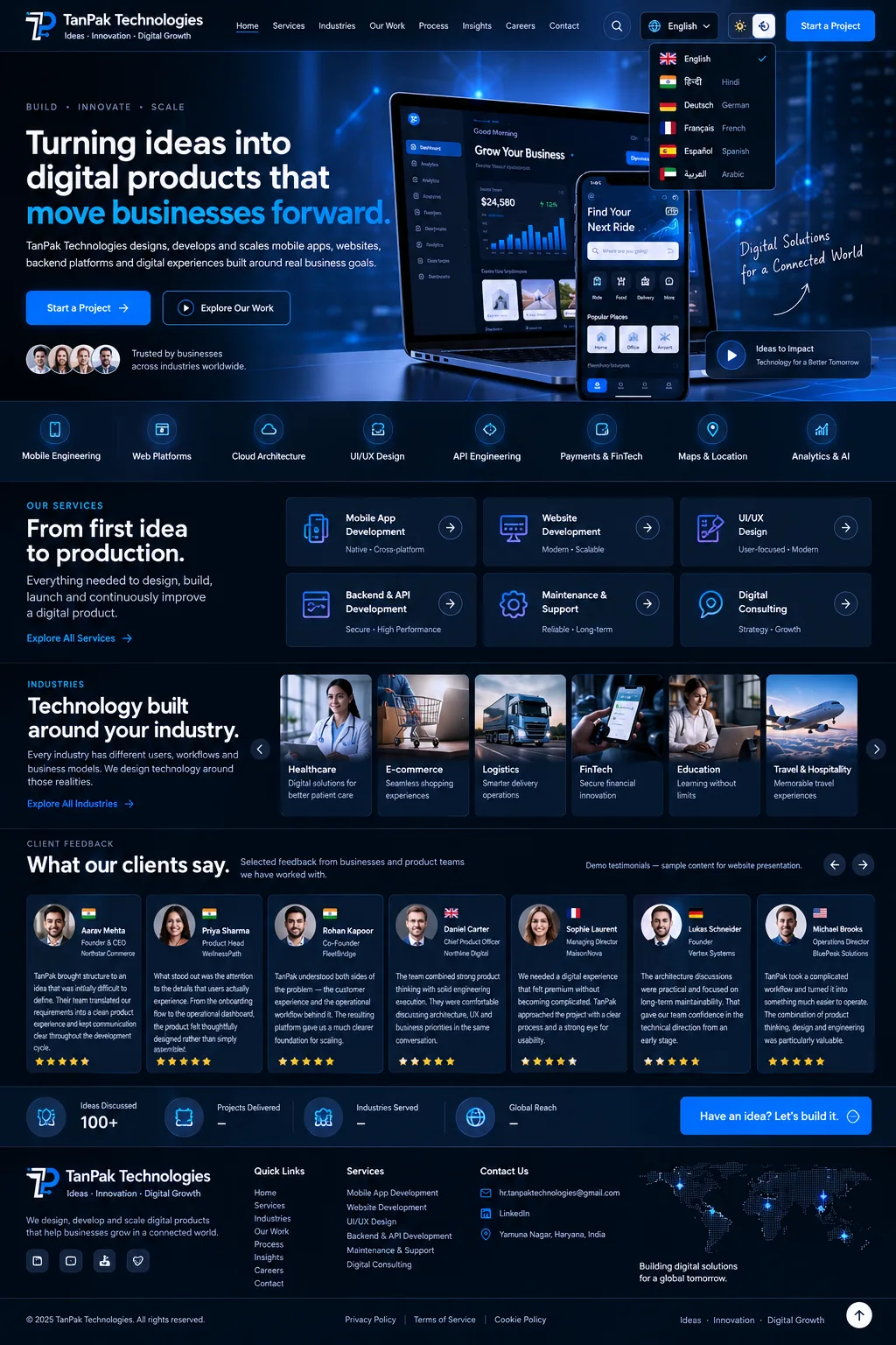 TanPak digital products across mobile, web, payments and cloud